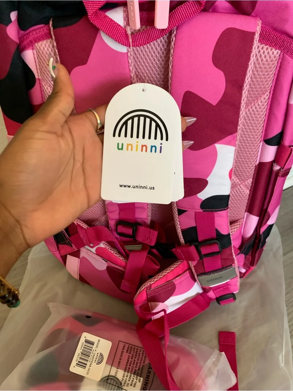 Kids Pink Camo Backpack - Durable School Bag